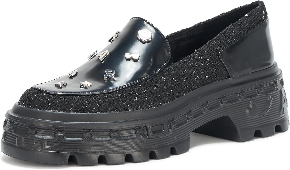 Karl Lagerfeld Women's Lylah Lug Sole Platform Loafer with Pins