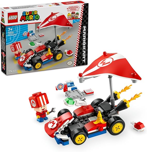 LEGO Super Mario: Mario Kart – Standart Kart 72032, 7 Yaş ve Üzeri Erkek ve Kız Çocukları için Yaratıcı Oyuncak Yapım Seti, Toad Figürü ve Fazlası, Doğum Günü Hediyesi (174 Parça)