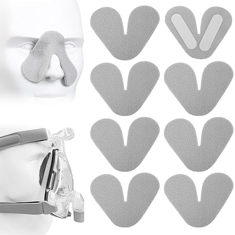 Nose Pads for CPAP Mask 8Pcs Comfort Nasal Pads Avoiding Air Leaks Mask Liners for CPAP Macine Nose Bridge Protector Reduce Pressure Indentation