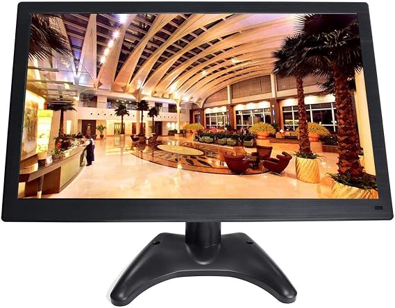 EVERSECU 13.3 inch HD 1920x1080 IPS LCD HDMI Monitor Screen Input Audio Video Display with BNC Cable for PC Computer Camera DVD Security CCTV DVR Home Office Surveillance