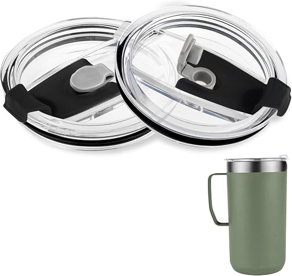 2Pack Replacement Lids Compatible with Stanley 24oz 12oz Camp Mug, Spill Proof Insulated Cup Lid for Stainless Steel Coffee Mug(Cups NOT Included)