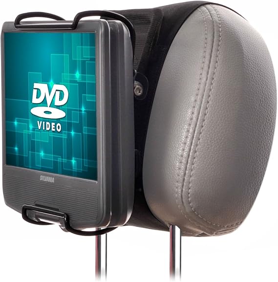 Portable DVD Player Car Headrest Mount with Angle-Adjustable Clamp, for use with Swivel Screen Style Portable DVD Players (DVD Player is not Included)