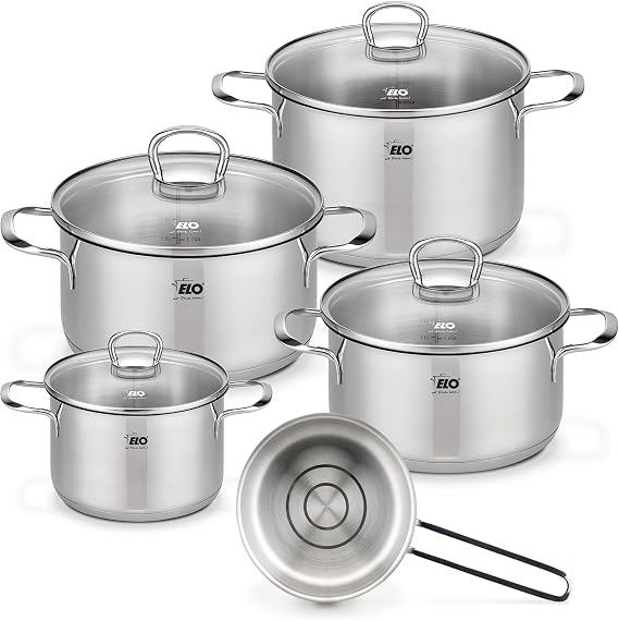 Elo 42505 Top Collection Pot Set 5 Pieces Stainless Steel Silver 52 x 27 x 25 cm