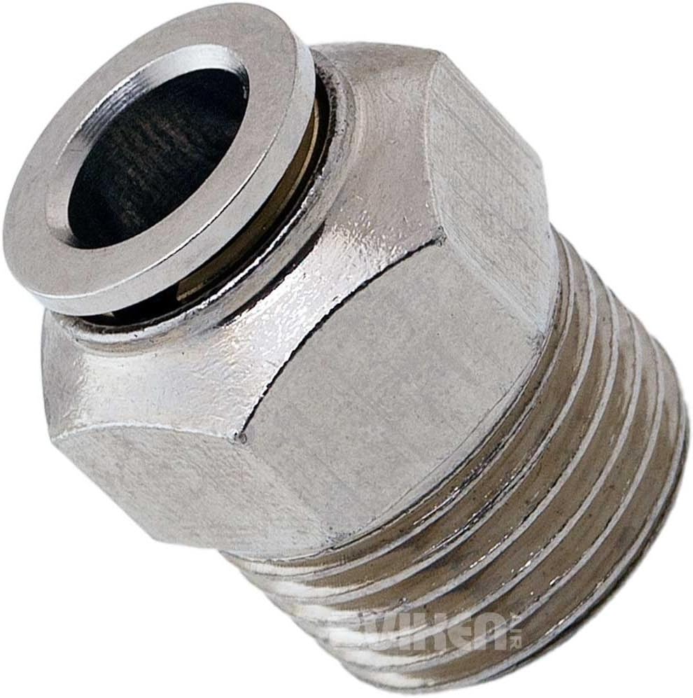Vixen Air 12 NPT Male Push to Connect PTC Straight Pneumatic Fitting for 38 OD Hose VXA7123