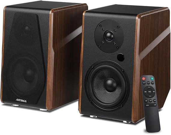 AIYIMA S700 5.25" 2.0/2.1 Powered Bookshelf Speakers 100W 3 EQ Modes