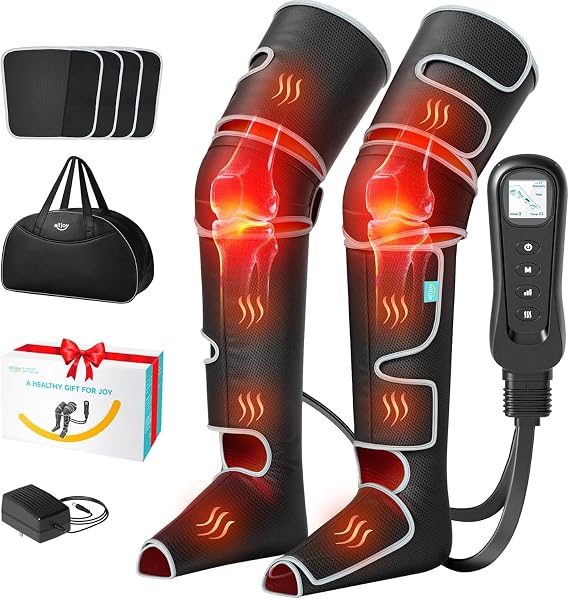 ALLJOY Leg Massager for Pain and Circulation, Leg Massage with Heat
