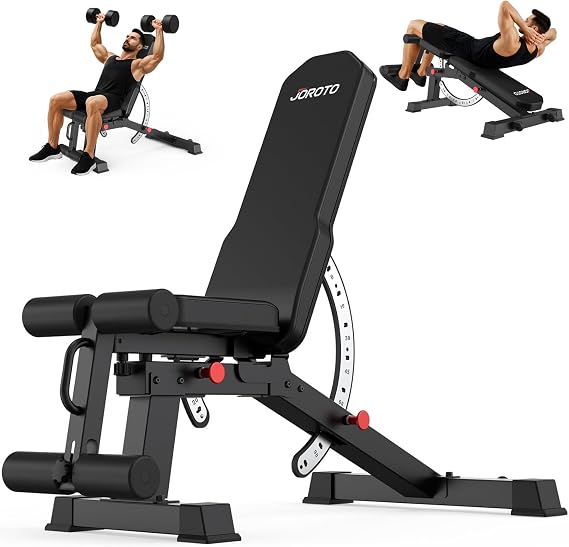 JOROTO 1500LB Adjustable Weight Bench, Heavy Duty Bench, Workout Bench Press for Home Gym Strength Training, Incline Flat Decline Sit Up Bench with Removable Foot Catch for Full Body Exercise