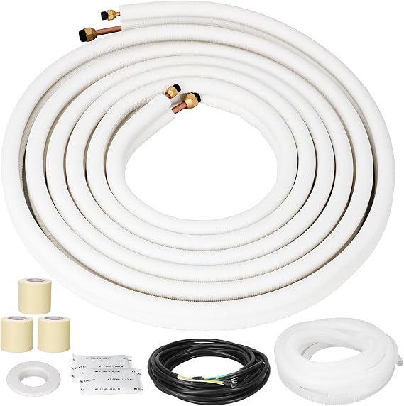 25Ft Mini Split Line Set 1/4" & 3/8" AC Copper Tubing Pipe Extension