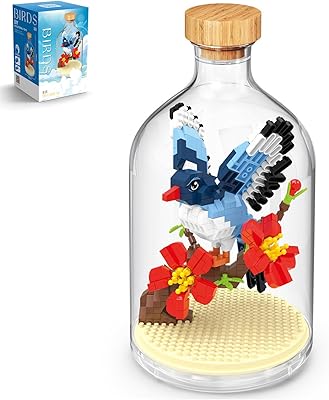 Thcbme Bird Animals Building Block Toy Set, Parrot, Swallow, Eagle, Creative Set to Build and Display, Compatible with Lego 6254100 Building Accessory, Great Gift for Kids with Ages 6Magpie 489pcs