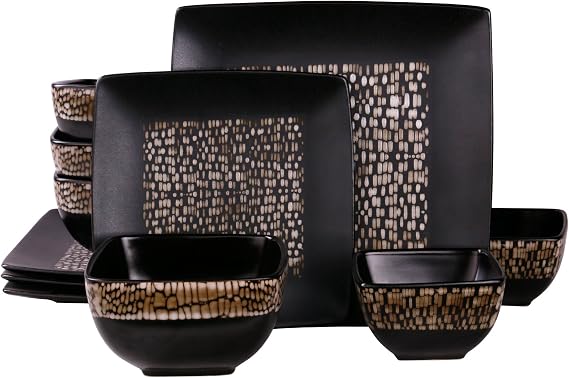 Elamas Naina 16 Piece Double Bowl Stoneware Dinnerware Set