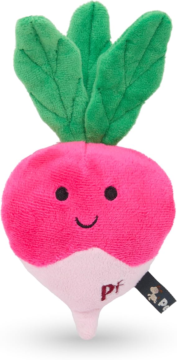 Petface Reuben Radish Plush Dog Toy with Crinkle Leaves (Pack of 1)