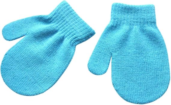 Unisex Kids Solid Winter Knitted Mittens Toddler Fingerless Gloves