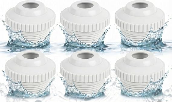 Sp1419D Pool Jet Nozzles Directional Flow Hydrostream Return Jet | Compatible with Adjustable 3/4" Opening Rotating Eyeball and 1-1/2 Inch MIP Thread, PACK OF 6