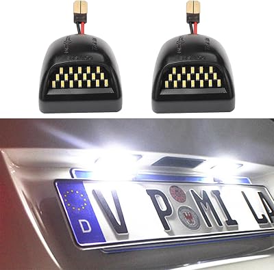 2PCS Full LED License Plate Light Tag Lamp Assembly, Automotive License Plate Light Assemblies Compatible with Chevy Avalanche Suburban Escalade Tahoe GMC Sierra Yukon