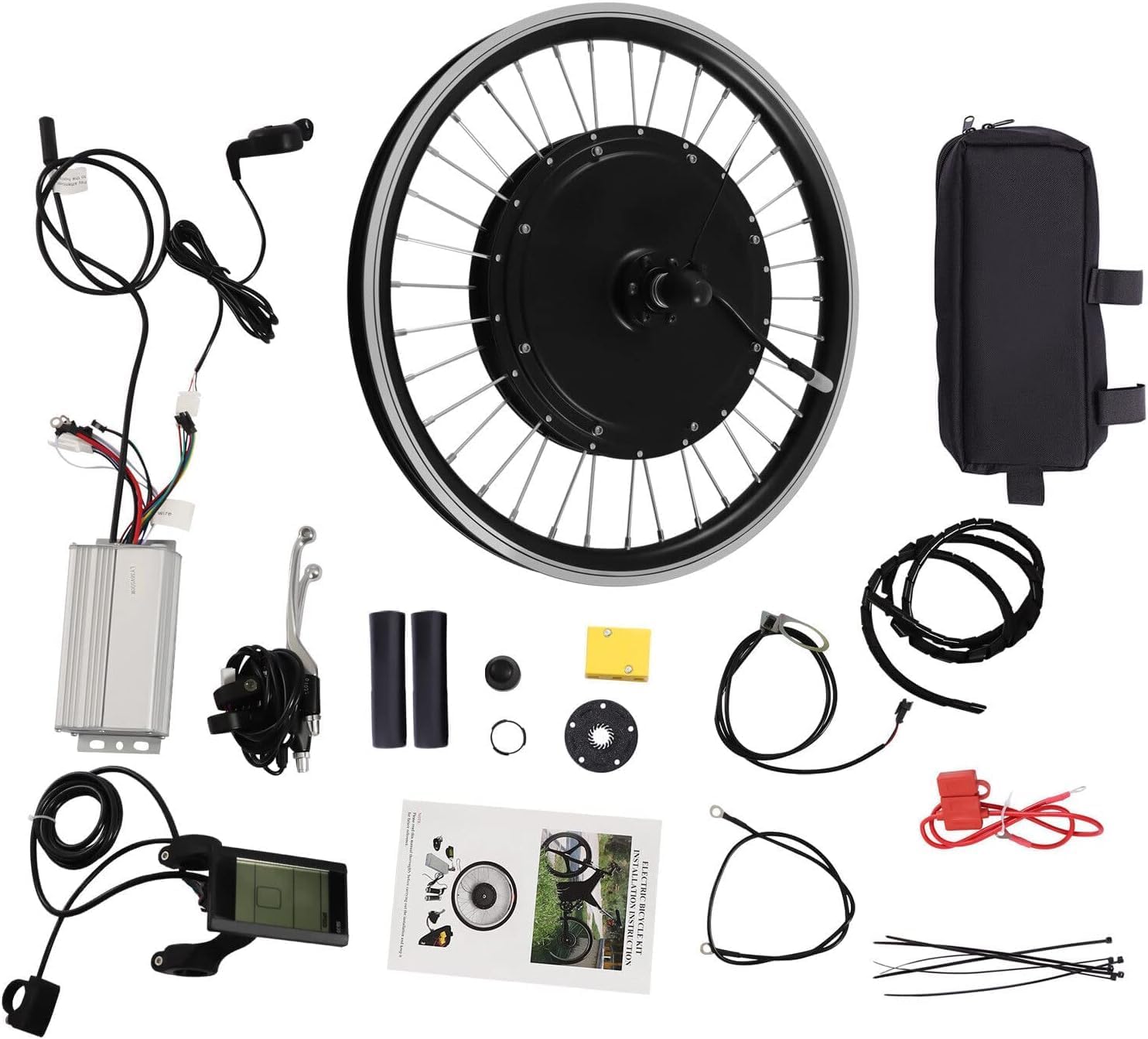 AOAPUMM 20 Inch 36 V 500 W Electric Bicycle Motor Conversion Kit Waterproof Conversion Kit Hub Motor Kit 340 RPM LCD Bicycle Conversion Kit