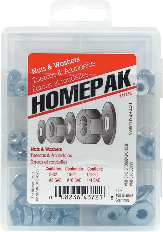 Hillman Zinc Hex Nuts and Flat Washers Kit 41818