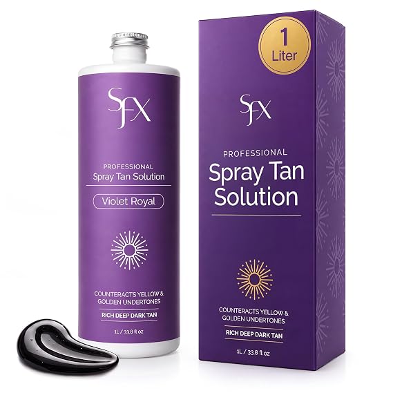 SunFX Violet Royal Spray Tan Solution 1 Liter for Cool & Olive Skin