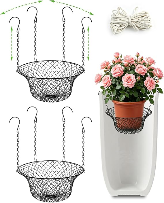 Adjustable Height Planter Insert for Tall Pots,No Soil Fill Solution 2 Pack