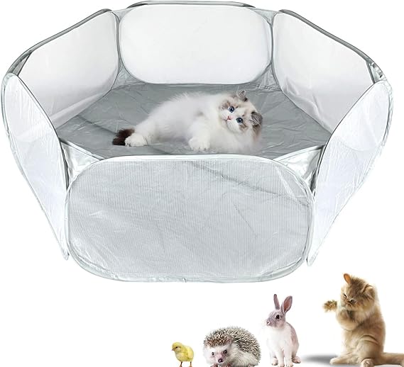 Small Animal Pop Open Cage Tent Exercise Fence, Pet Playpen for Ferret,Guinea Pig, Rabbits,Breathable and Portable Pet Playpen Fence