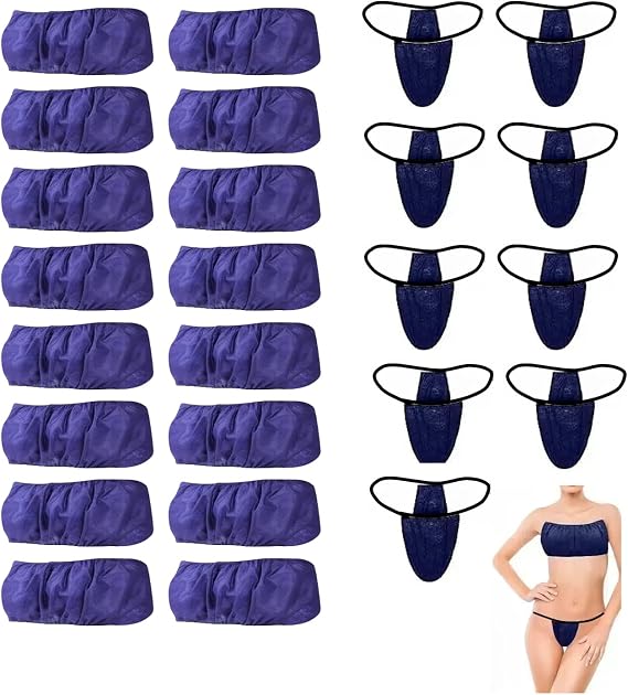 50 PCS Disposable Panties and Disposable Bras Disposable Underwear for Spa Women Disposable Bikini Thong Underwear