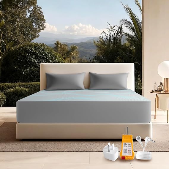 Grounding Sheet King Size-90% Organic Cotton & 10% Silver Fiber, Deep Pocket 18" Design, Soft & Conductive, for Better Sleep & Stress Relief Earth(Grey,King)