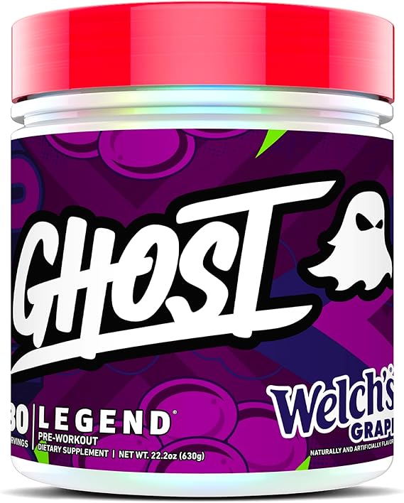 GHOST Legend Pre-Workout Powder, Welch's Grape, 30 Servings
