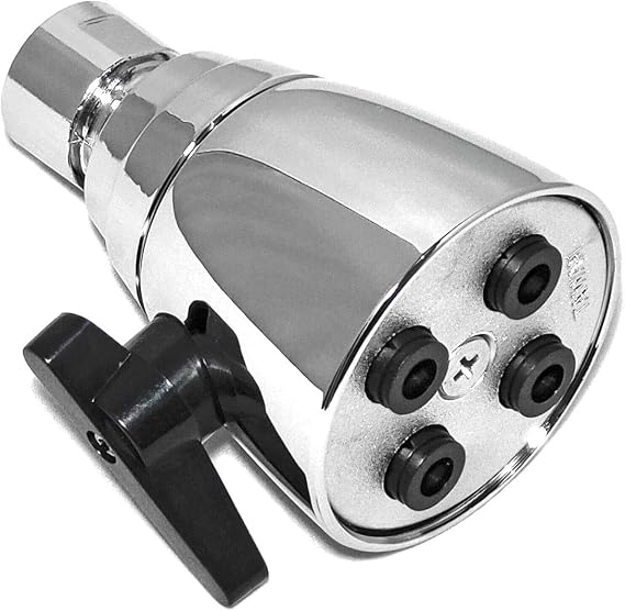 Shower Head Solid Brass Construction with Spray Side Controller, 2-1/8 Inch Face