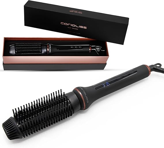 Corioliss Electric Hair Straightening Brush Hot Brush Antifrizz Temperature Control 80o to 210o Ionic Ceramic Automatic Switch Off