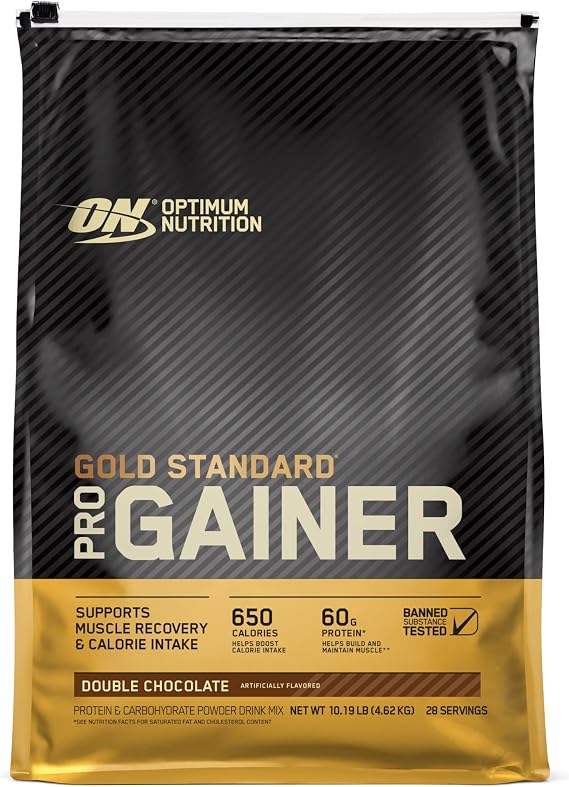 Optimum Nutrition Gold Standard Pro Gainer Protein, Double Chocolate, 10 LB | Weight Gainer Protein Powder, High-Calorie Mass Gainer, 60g Protein per Serving, High Carbs, Vitamins & Minerals, Easy Mixing