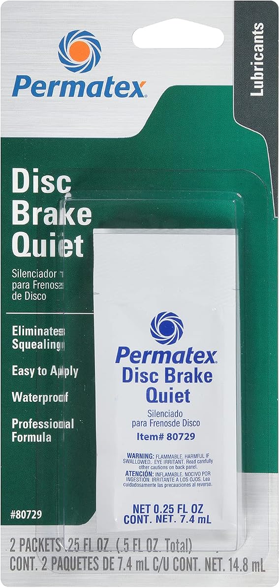 Permatex 80729 Disc Brake Quiet, Two .25 oz Pouches