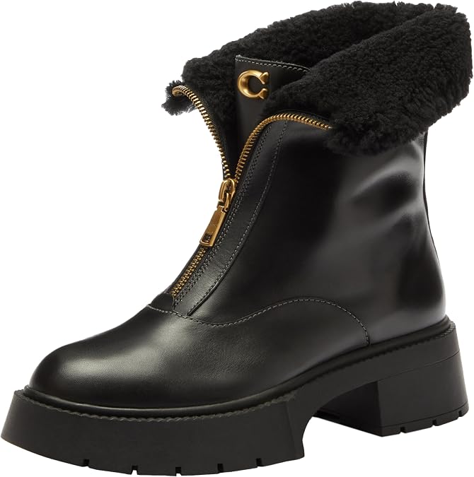 COACH womens Leah Platform Zip Bootie