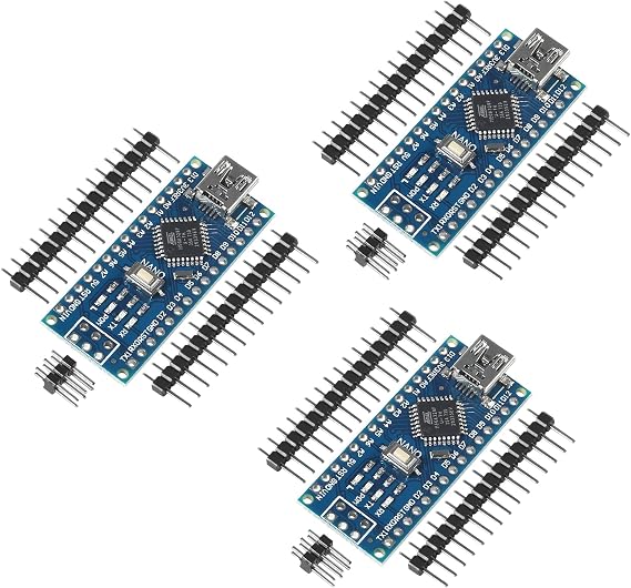 3pcs Nano V3.0 ATmega328P CH340G 5V 16M Mini USB Micro Controller Board Development Board with PIN Headers Pin Unsoldered (3PCS Nano V3.0 ATmega328P)