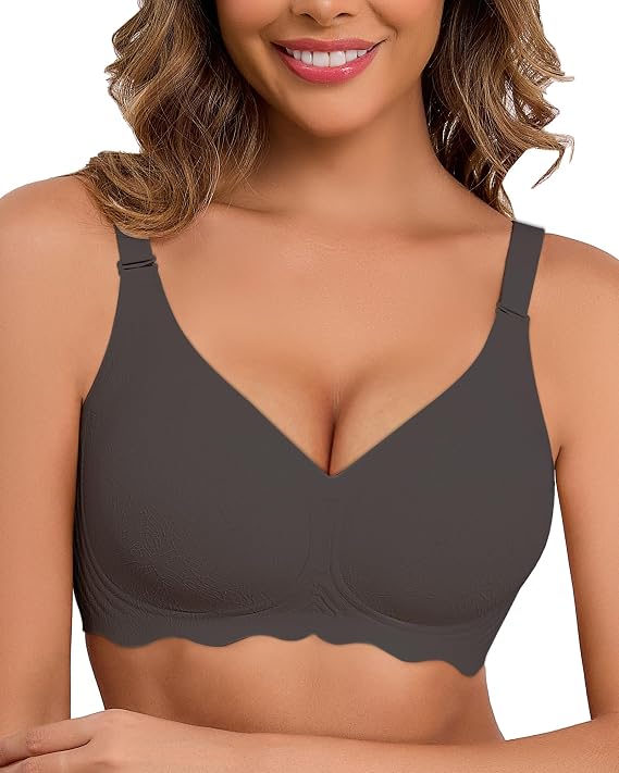 HORISUN Seamless Bra Womens Push Up No Underwire Lace Support Full Coverage Bra
