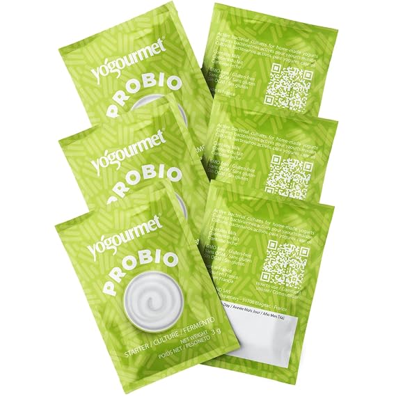 Yogourmet Yogurt Starter With Probiotics (6 Sachets = 6 Quarts of Yogur)