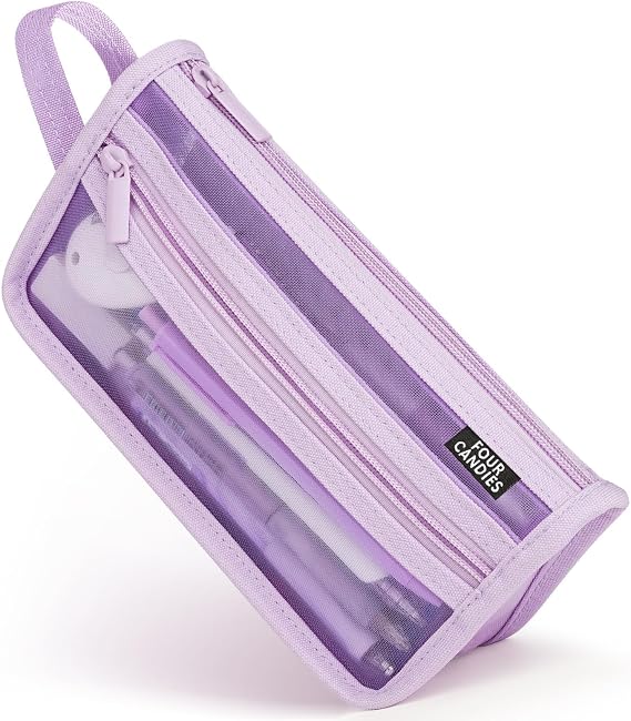 Net Pencil Case, purple, Casual