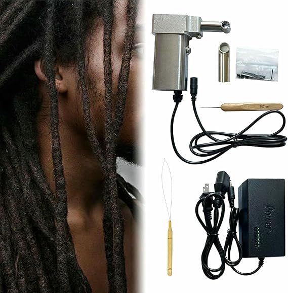 Portable Automatic Dreadlocks Machine, for Electric Handheld Dreadlock Maker Crochet Machine, Quick and Easy DIY Dreadlocks Braiding Hair Extensions(12mm)