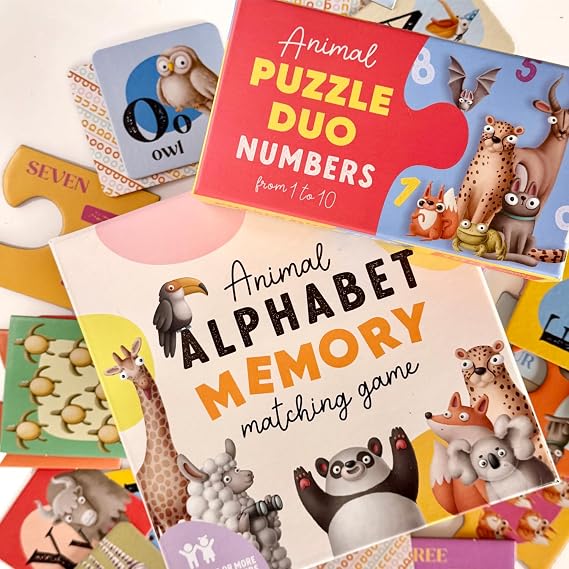 NumberSafari Zoo Puzzle and Alphabet Animals Memory Game for Kids