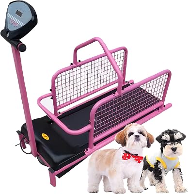 Dog Treadmill for Small Dogs, Adjustable Speed Canine Running Slatmill Machine, Speed 0.8-6kmH, Multi-Function Home Pet Fitness Treadmill for Exercise & Healthy & Fit Pet Life,Pink