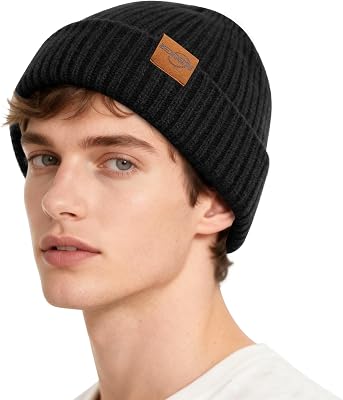 Beanie Hat for Men Women, Unisex Warm Winter Knit Cap Soft Fleece Lined Hat