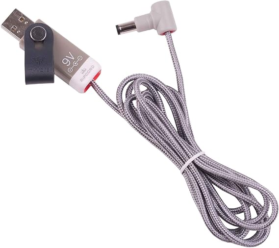 myVolts Ripcord USB to 9V DC Power Cable Compatible with Hotone Ampero II Stomp Effects Pedal