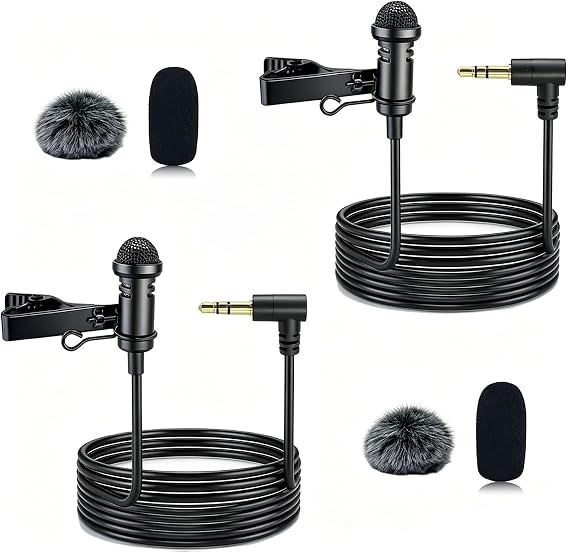 Lavalier Microphone Compatible with DJI Mic 1/2 for Rode Wireless GO II 2 Omnidirectional Condensato Lapel Mic for YouTube Film Production 3.5 mm TRS Wired Plug 1.5 m 2 Pieces Omnidirektionale Aufnahme für Rode Wireless GO Wired Lapel Mic für YouTube & Filmproduktion mit Windschutz Plug & Play