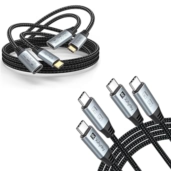 6FT USB-C 20Gbps/240W Cable & 6FT Extension Cord Bundle: 240W Fast Charging, 20Gbps Data, 4K@144Hz Video & Extend Your Reach for MacBook, iPhone, Galaxy, Monitor, SSD, Docking Station and More
