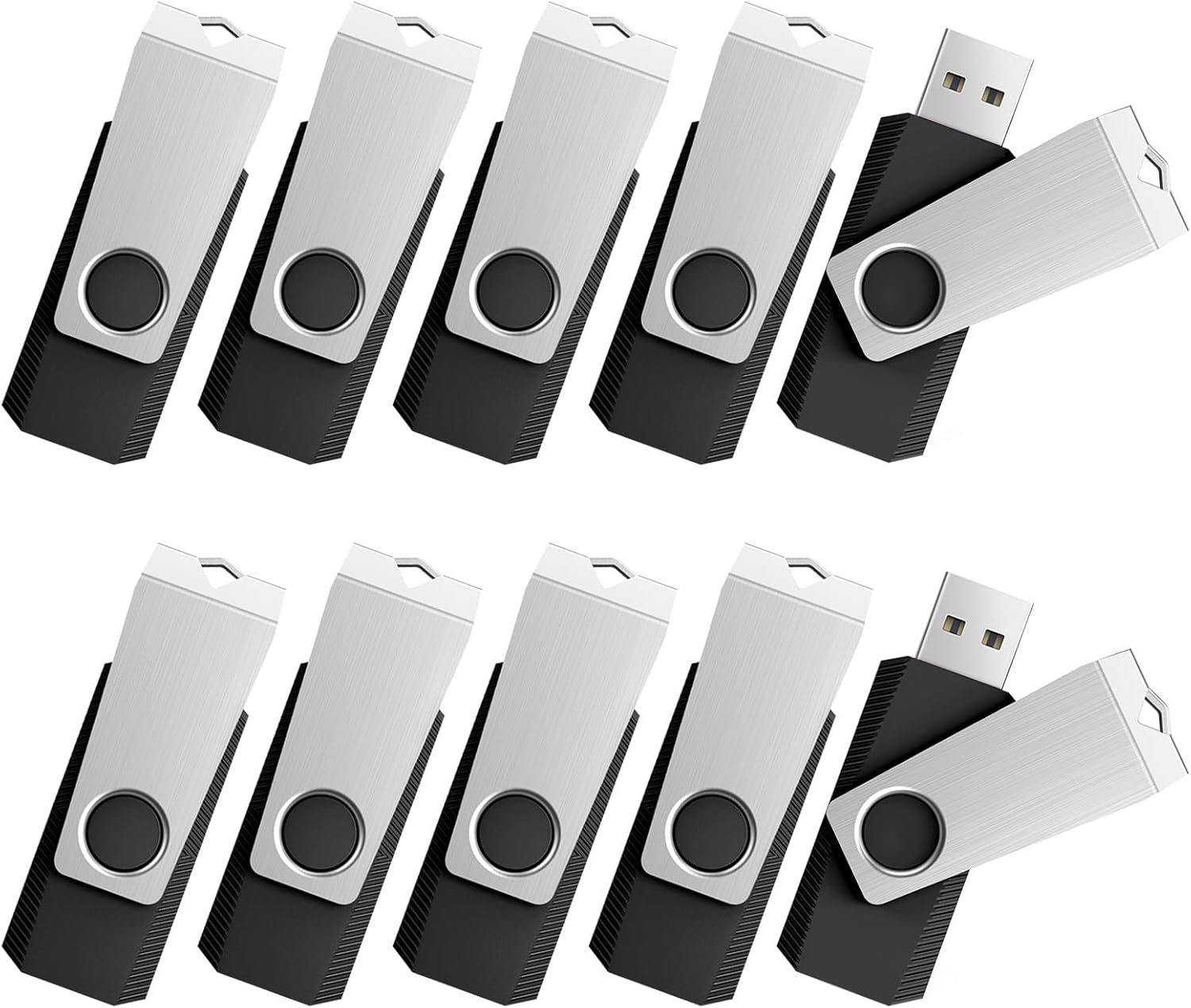 TOPESEL 8GB Flash Drive 10 Pack USB Flash Drives, USB2.0 Storage Flash Drive Swivel Design, Jump Drive Pen Drive Zip Drive Memory Stick with Indicator