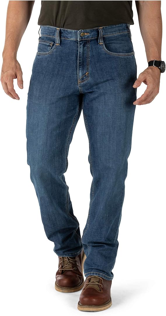 5.11 Tactical Mens Defender-Flex Regular Fit Jean Professional Pants, Denim