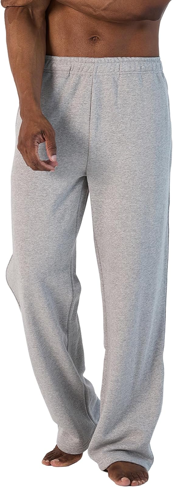Ohoo Men's Heavyweight Sweatpants Soft French Terry Open Bottom Active Pants