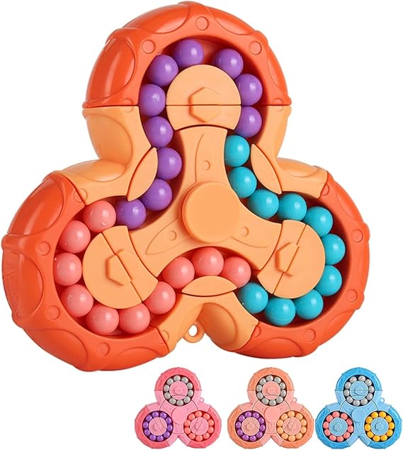 SUOXU Magic Bean Rotating Cube - Creative Finger jigsaw Puzzle Toy,Handheld Spinner Educational Decompression Toy Ball Game,Gift for Kids age 3 Above Easter Christmas Birthday New Year
