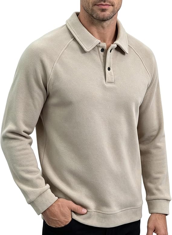 Collared Sweatshirts for Men Long Sleeve Pullover Tops