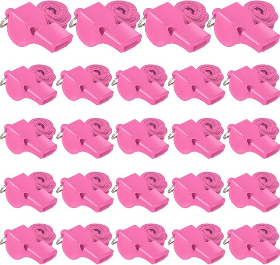 Whistle, 24 Pcs Professional Sport Whistle Set with Lanyard - Loud Pea-Less Whistle for Coaches, Referees, Lifeguards and Police