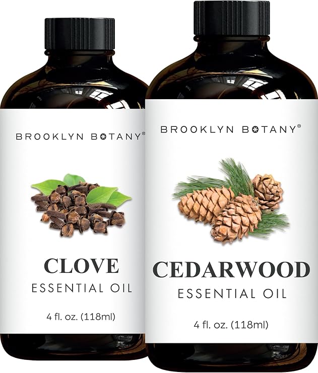 Brooklyn Botany Clove & Cedarwood Essential Oils 4 Fl Oz (Pack of 2) 100% Pure & Natural Spicy & Grounding Aromatherapy Blend