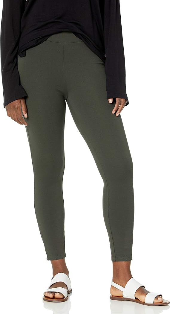 Daily Ritual Womens Ponte Knit Skinny-Fit Legging with Ankle Side Zips